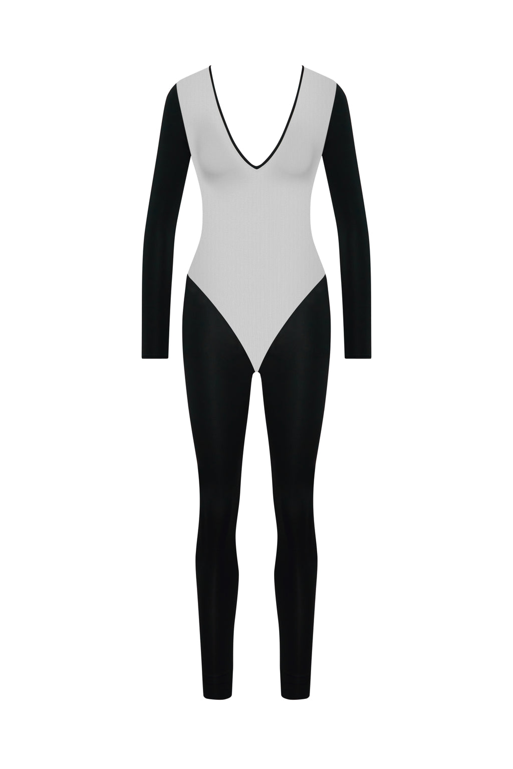 PURE TENTATION-CATSUIT MANICHE LUNGHE CON SCHIENA TRASPARENTE - NOIR