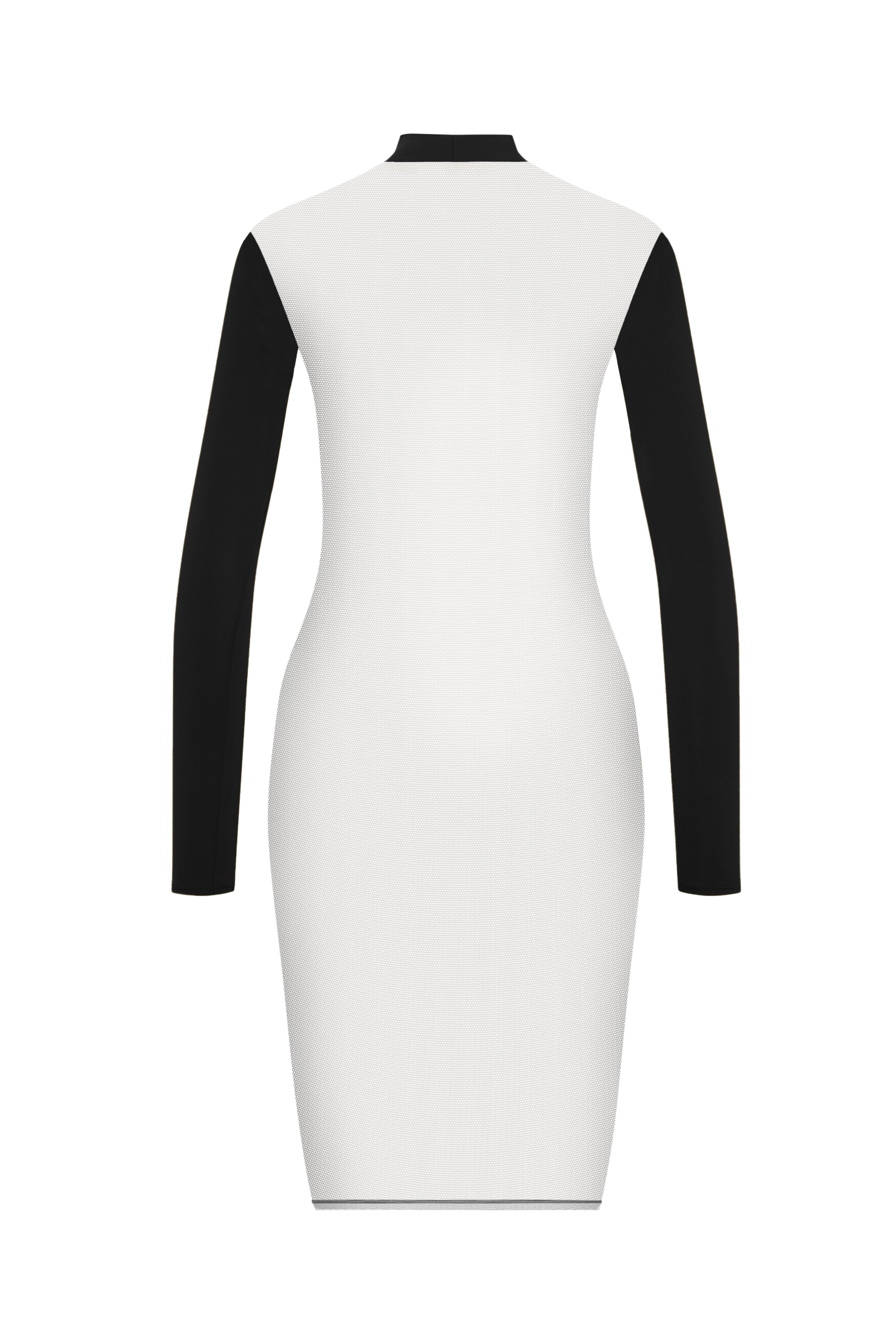 PURE TENTATION - ABITO A MANICHE LUNGHE CON SCHIENA TRASPARENTE - NOIR