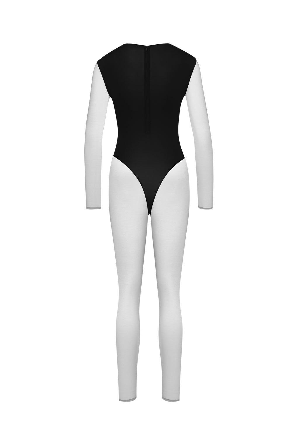 PURE TENTATION-CATSUIT COLLO A V MANICHE LUNGHE -NOIR
