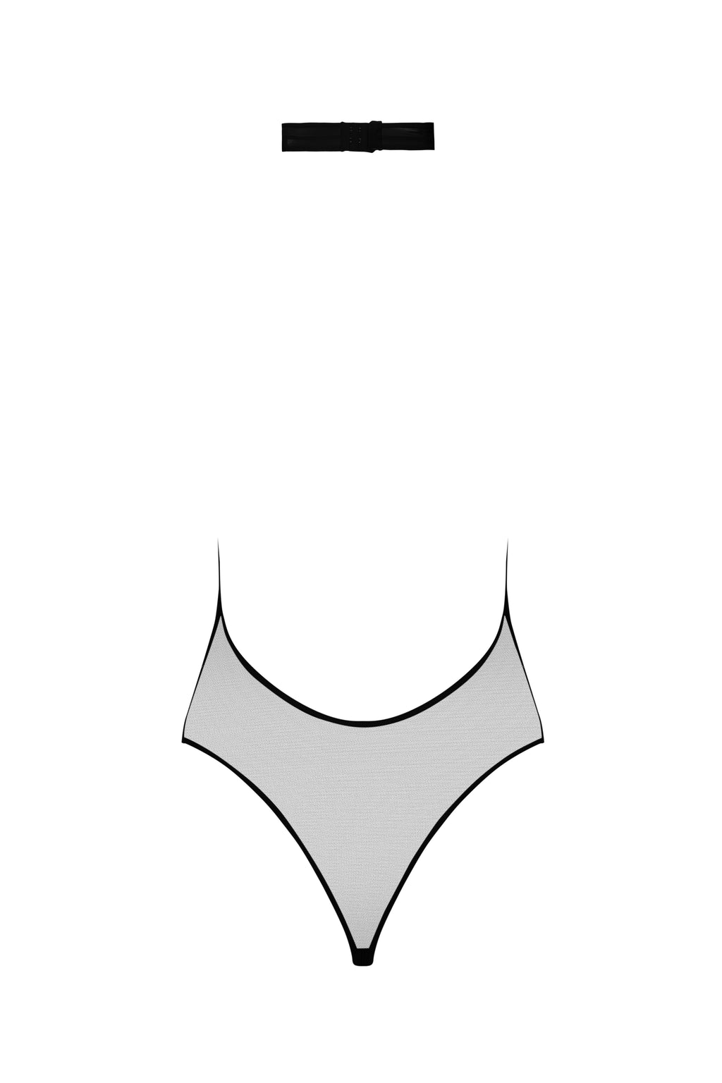 PURE TENTATION - BODY STRING CON SCOLLO A V - NERO